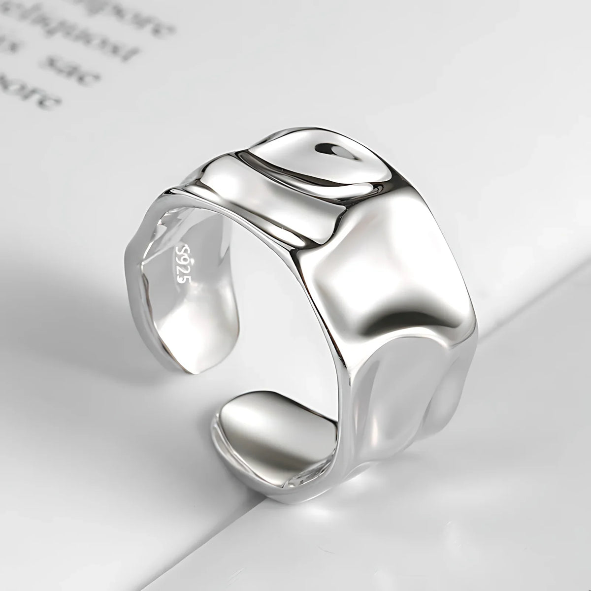 VENTFILLE 925 Sterling Silver Geometric Multilayer Round Bead Ring | Fashion Punk Temperament Jewelry