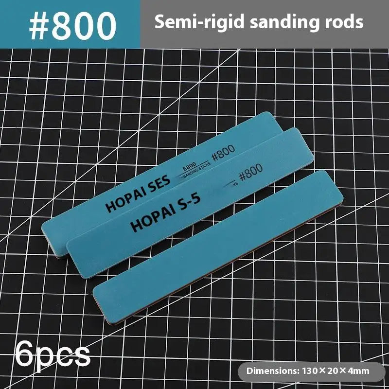 6pcs DIY Model Sanding Sticks Set | Semi-Rigid Polishing Rods for Plastic Models