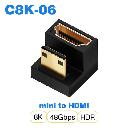 HDMI-Compatible Adapter | Mini and Micro HDMI to HDMI 2.1 Converter 48Gbps 8K60Hz 4K120Hz