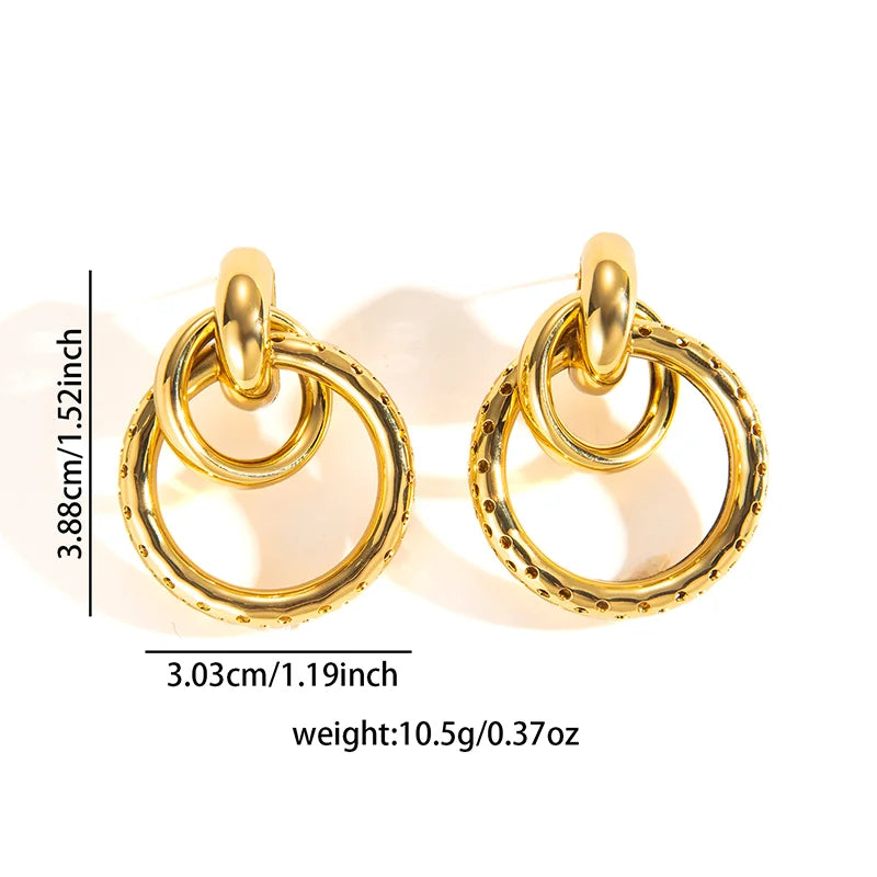 316L Stainless Steel Hoop Earrings for Men Women | Geometric Drop Earrings