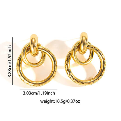 316L Stainless Steel Hoop Earrings for Men Women | Geometric Drop Earrings