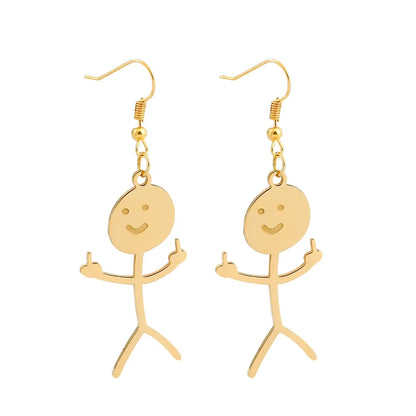Funny Doodle Earrings for Women | Y2K Stainless Steel Character Studs