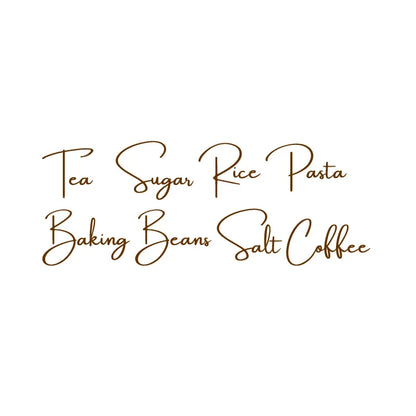 Kitchen Canister Labels Sticker Set | Waterproof Vinyl Decals for Tea Coffee Sugar
