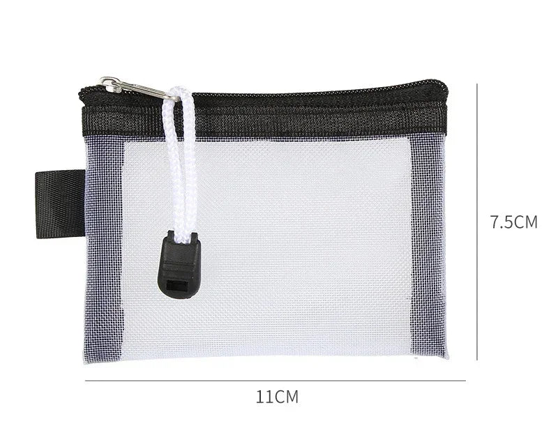 Mini Clear Nylon Mesh Zipper Coin Purse | Portable Wallet for Cards, Keys, and Lipstick