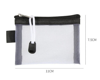 Mini Clear Nylon Mesh Zipper Coin Purse | Portable Wallet for Cards, Keys, and Lipstick