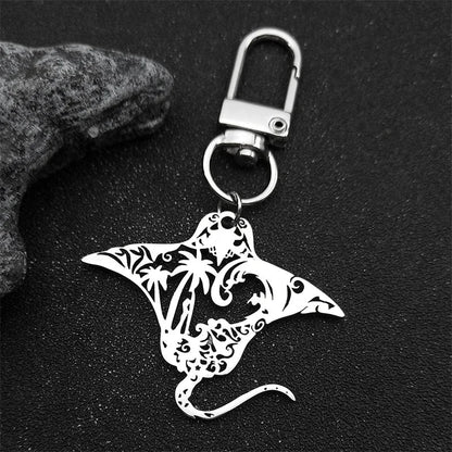 Manta Ray Sea Devil Fish Pendant Necklace | Stainless Steel Gold Silver Color Chain Jewelry