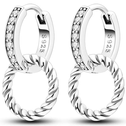 Colorful 925 Sterling Silver Hoop Earrings for Women | Classic Circle Earrings
