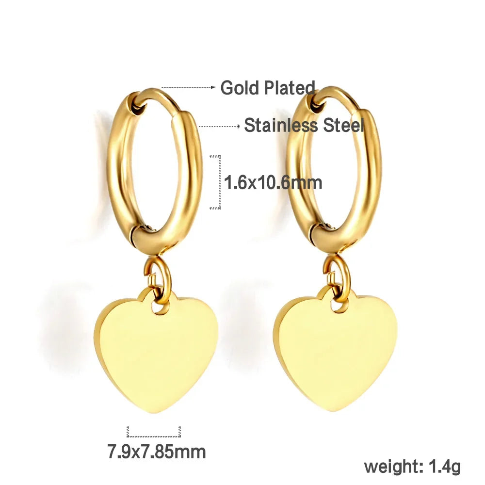 LUXUSTEEL Stainless Steel Cross Hoop Earrings | Colorful Fashion Jewelry for Women