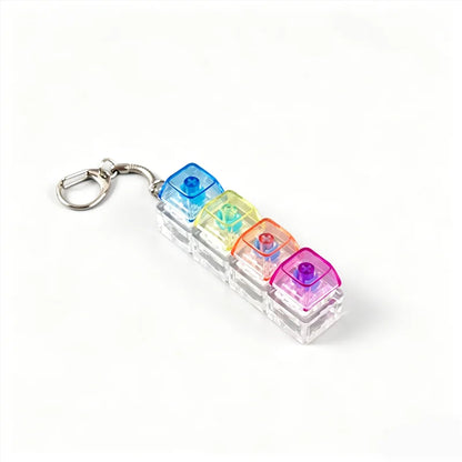 Mini USB LED Keyboard Fidget Keychain | Clickable Stress Relief Desk Toy with Light