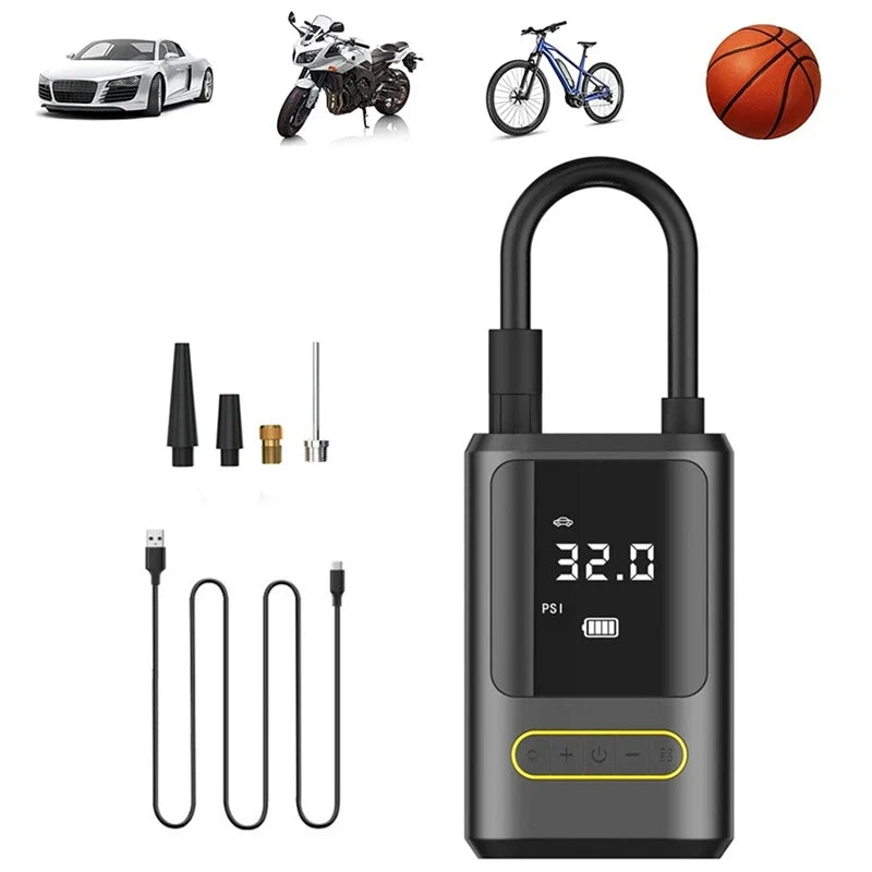 1pc Wireless Car Air Compressor Air Pump Electric Tire Inflator Pump for Motorcycle Bicycle Boat AUTO Tyre Balls Inflatable