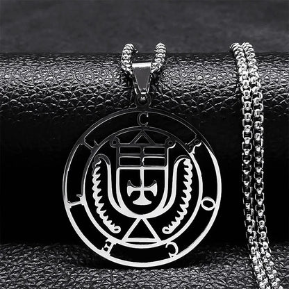 Astaroth Sigil Goetia Stainless Steel Necklace | Solomon Demon Seal Pendant Jewelry