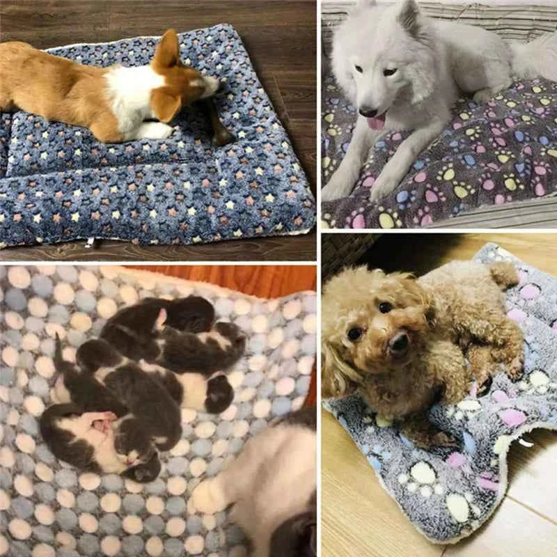 Flannel Pet Sleeping Mat & Dog Bed – Soft, Washable, and Durable