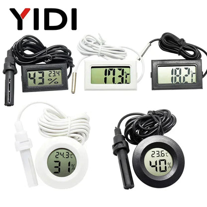 Mini LCD Digital Thermometer Hygrometer | Dual Probe Temperature Humidity Monitor