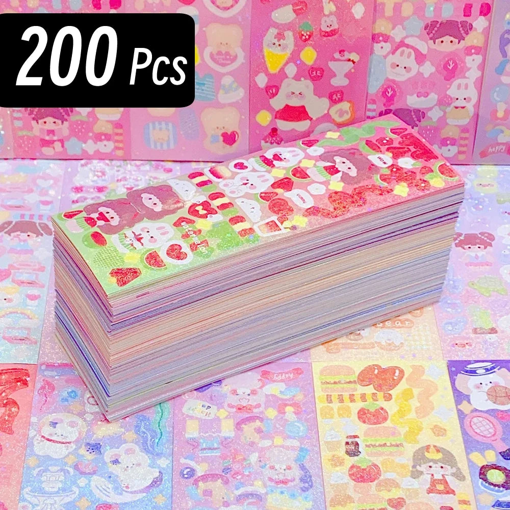 200p Kawaii Stickers for Kids | Cute Stationery Diary Decoration Set