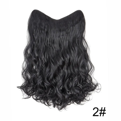 20Inch Synthetic Wavy Curly Clip in Hair Extensions | Heat Resistant Black Blonde Hairpiece for Women