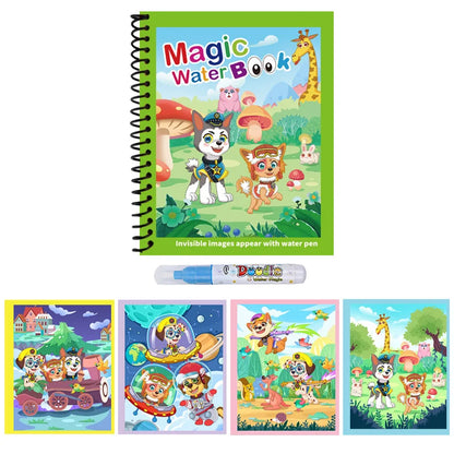 Magic Water Drawing Book | Reusable Coloring Pad with Pen for Kids Gift