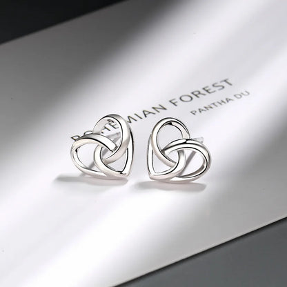 925 Sterling Silver Love Heart Stud Earrings | Elegant Women's Jewelry