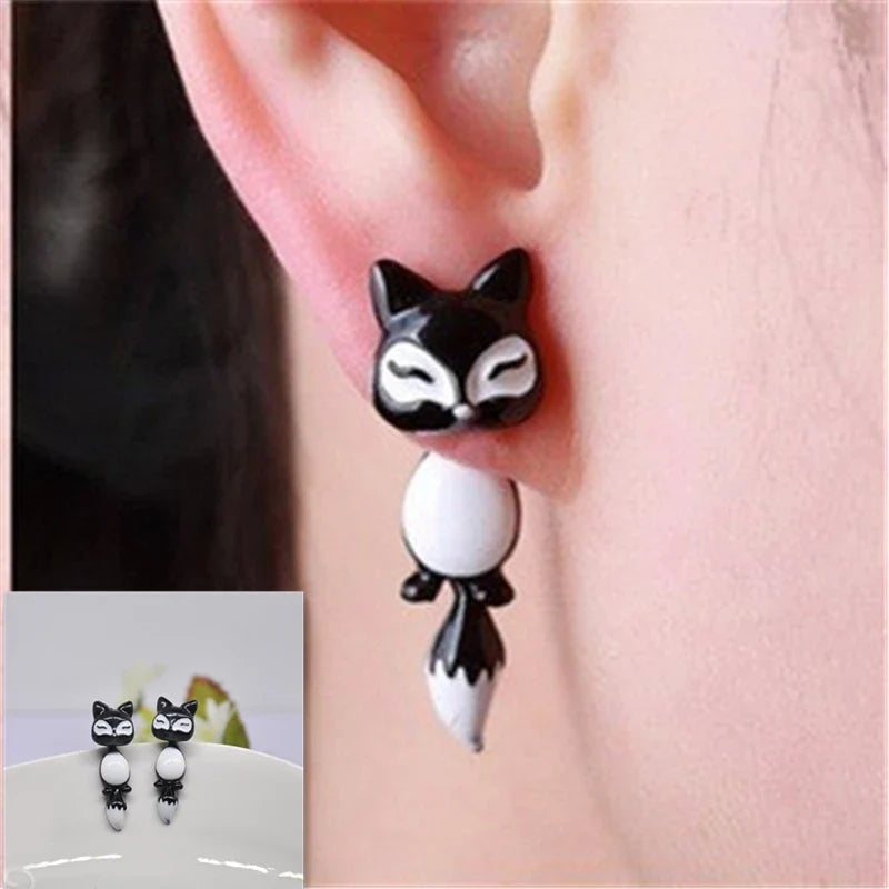Handmade Polymer Clay Animal Earrings | Cute Dinosaur Cat Dog Stud Earrings for Women