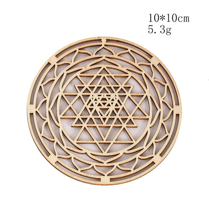 Wooden Sacred Geometry Wall Hanging | Rustic Yoga Meditation Decor