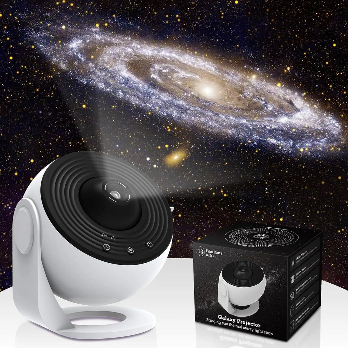 Galaxy Projector for Bedroom 13 Film Discs HD Image Star Projector Night Light 360° Rotating Children's Planetarium Projector
