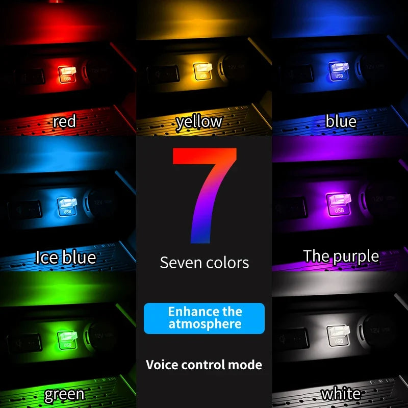 Car USB Atmosphere Light | LED Touch Control Interior Decoration Lamp