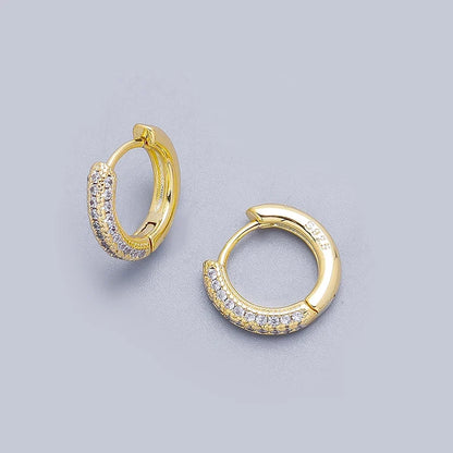 ANENJERY CZ Zircon Circle Hoop Earrings | Punk Trendy Fashion Jewelry