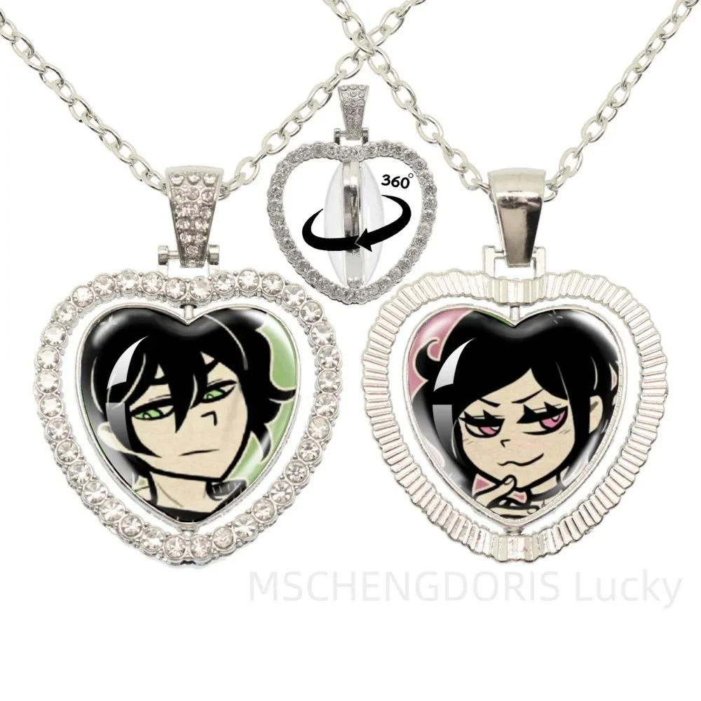 The Coffin Of Andy And Leyley Cosplay Necklace | Double Sided Glass Cabochon Heart Pendant