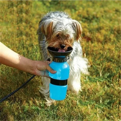 500ml Outdoor Portable Pet Water Bottle – Leakproof Dog & Cat Travel Cup with Drinking Bowl Feeder