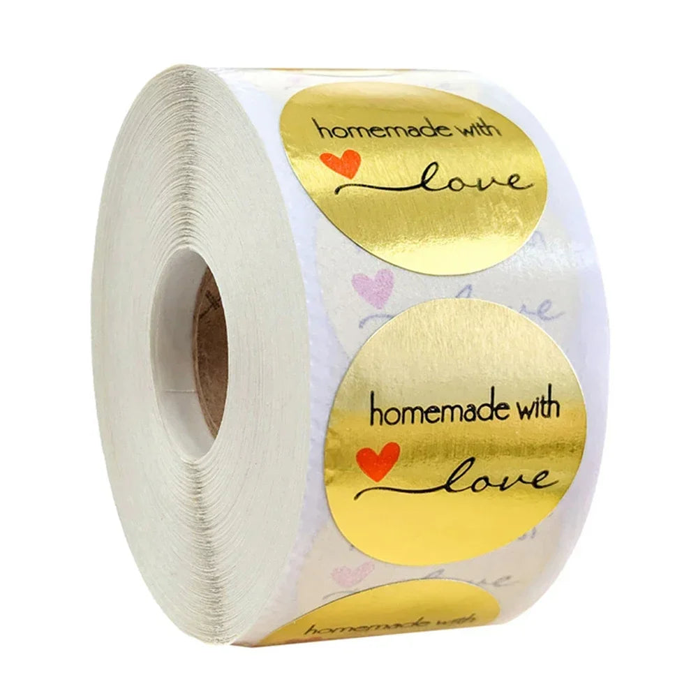 500pcs Handmade With Love Stickers | Baking Label Wedding Party Decoration Envelope Seal