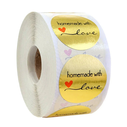 500pcs Handmade With Love Stickers | Baking Label Wedding Party Decoration Envelope Seal