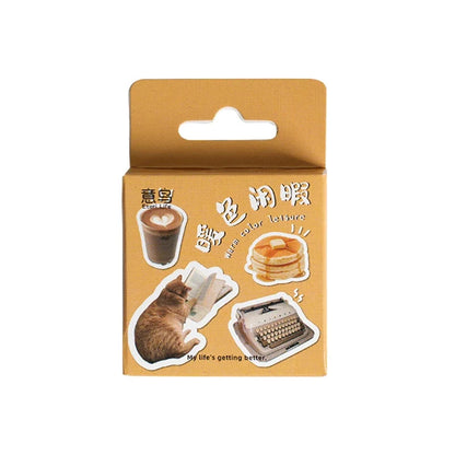 Etori Life Black Cat Stickers | 45 Waterproof DIY Stickers for Laptops and Scrapbooking