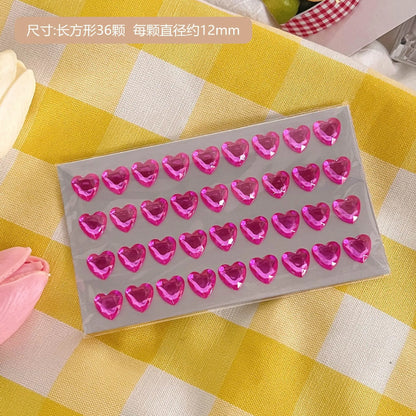 3D Crystal Heart Stickers | Sparkly Craft Decor for Scrapbooks and Journals