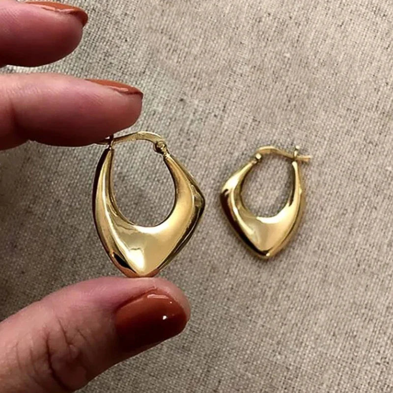 Geometric Metal Hoop Earrings for Women | Trendy Fashion Jewelry Set