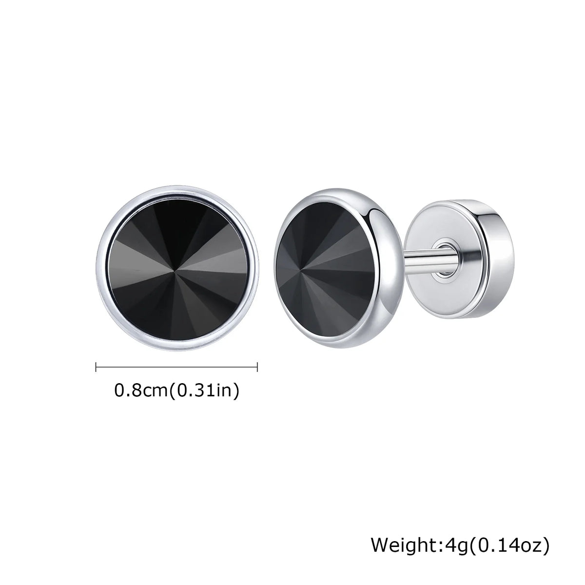 Anti Allergy Round Zircon Stud Earring for Men | AAA CZ Stainless Steel Hip Hop Classic Jewelry