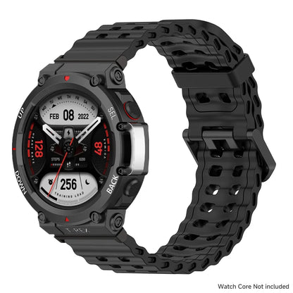 Marine band for Amazfit watch T-rex 3/2/ultra two-tone elastic silicone strap for T-Rex/T Rex Pro breathable sport bracelet