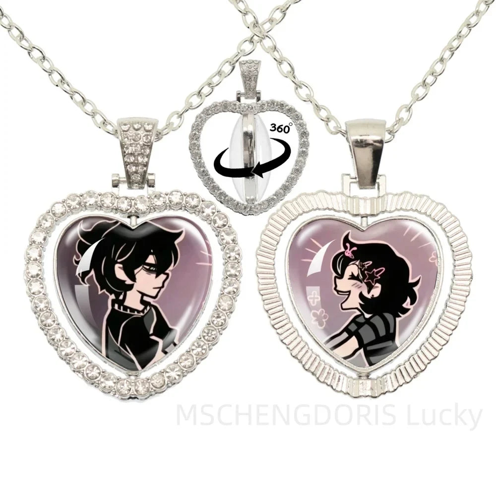 The Coffin Of Andy And Leyley Cosplay Necklace | Double Sided Glass Cabochon Heart Pendant