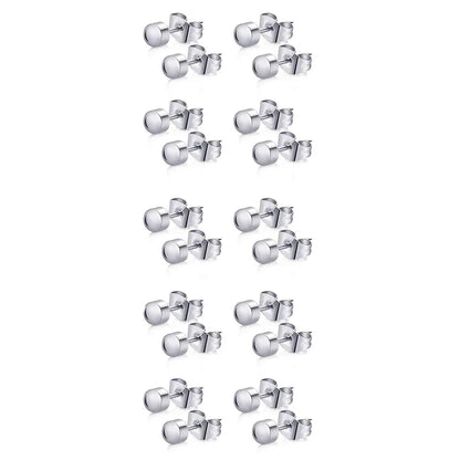 10pairs Colorful Rhinestone Stud Earrings Set | Stainless Steel Body Jewelry