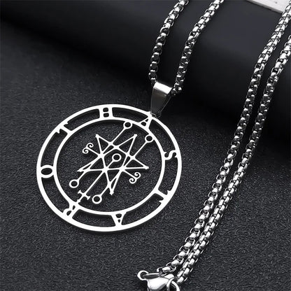 Astaroth Sigil Goetia Stainless Steel Necklace | Solomon Demon Seal Pendant Jewelry