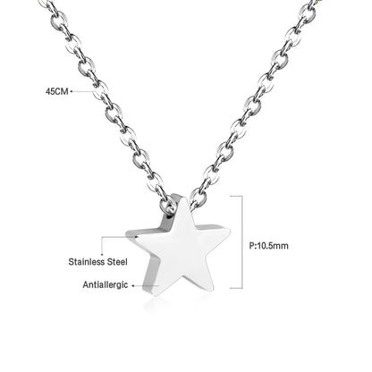 Star Pendant Necklace | Classic Tiny Star Choker for Women and Girls