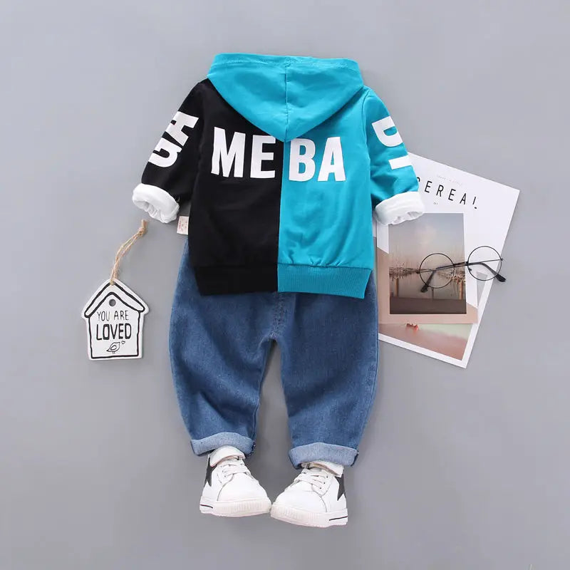 Spring and Autumn Boys Clothing Set Girls' Spring and Autumn Leisure Three piece Set Infant and Young Children's Clothing