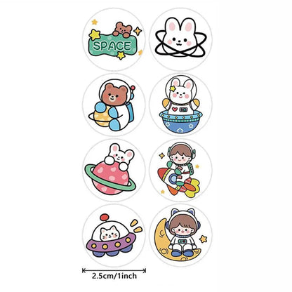 100-500pcs Cartoon Animal Stickers Teacher Reward Stickers for Kids, Party Decoration Sticker for School Classroom Home