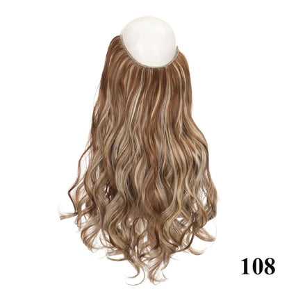 Fish line hair extension piece | 40cm 50cm 60cm straight and curly daily wear for women