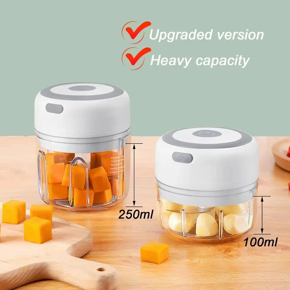 Electric Garlic Mincer 250ML Vegetable Chopper Food Chopper, USB Mini Garlic Mincer, Onion Chopper Portable Small Food Processor