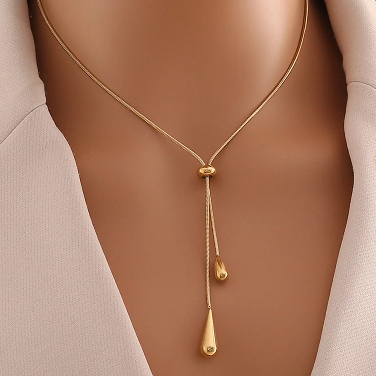 Waterdrop Pendant Necklace | Minimalist Stainless Steel Teardrop Jewelry for Women