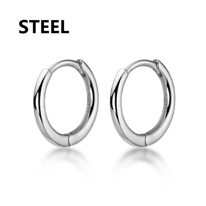 Punk Stainless Steel Stud Earrings Set | Unisex Gothic Hip Hop Ear Piercing Jewelry