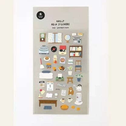 Korean Import Suatelier Grandapa's Room Paper Stickers | Scrapbooking DIY Decorative Supply