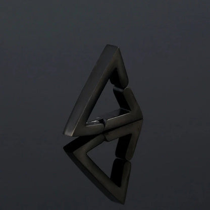 Stainless Steel Non-Piercing Triangle Earrings | Punk Hip Hop Ear Clip Set