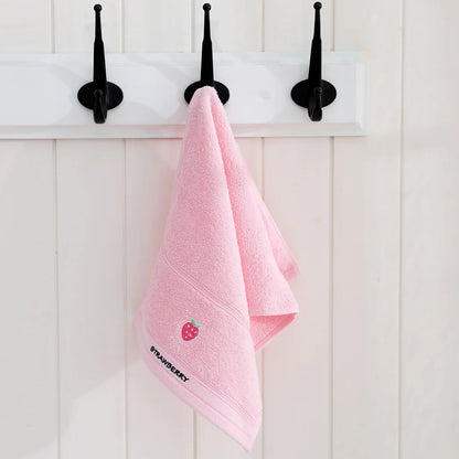 Cute Cartoon Fruit 100% Cotton Towels for Babies And Kids - Embroidered Soft Absorbent 25x45cm Face Washing Towels for Children