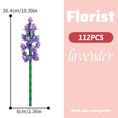 Building block bouquet simulation of flowers female gift assembly,small particle building block children's assembly toy