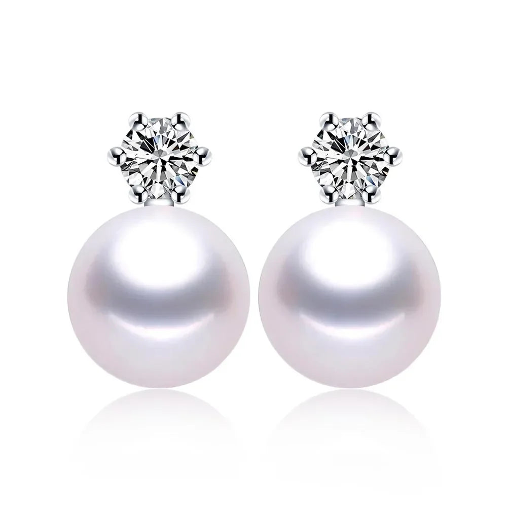 Real Freshwater Pearl Stud Earrings | 100% Genuine AAAA Pearl in 925 Sterling Silver